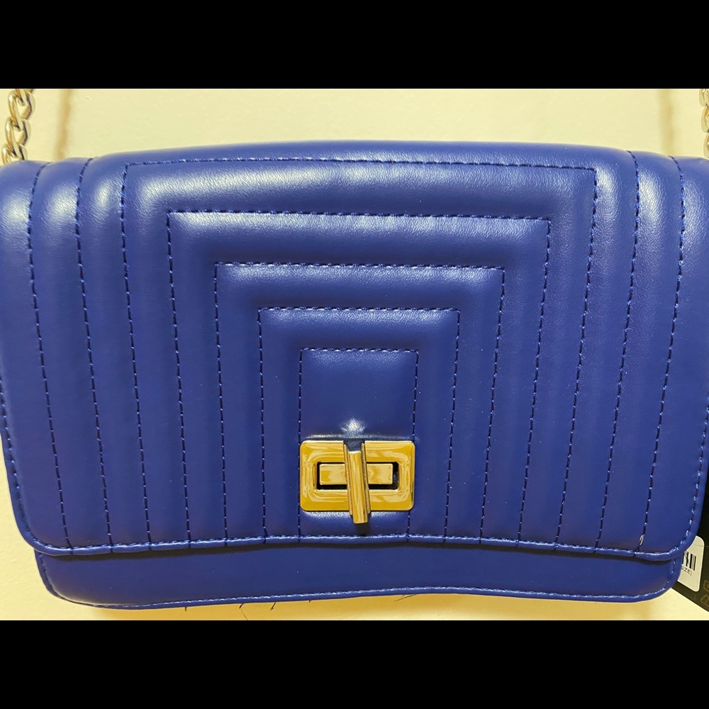 NWT Electric Blue Satchel w/ silver chain